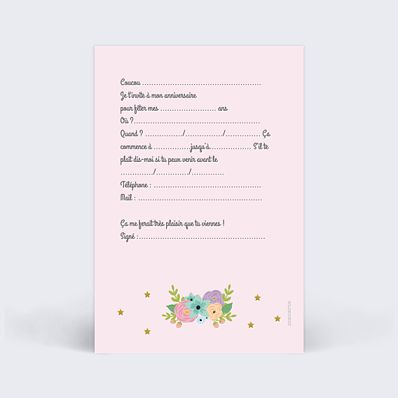 Invitation Anniversaire Enfant Jolie licorne