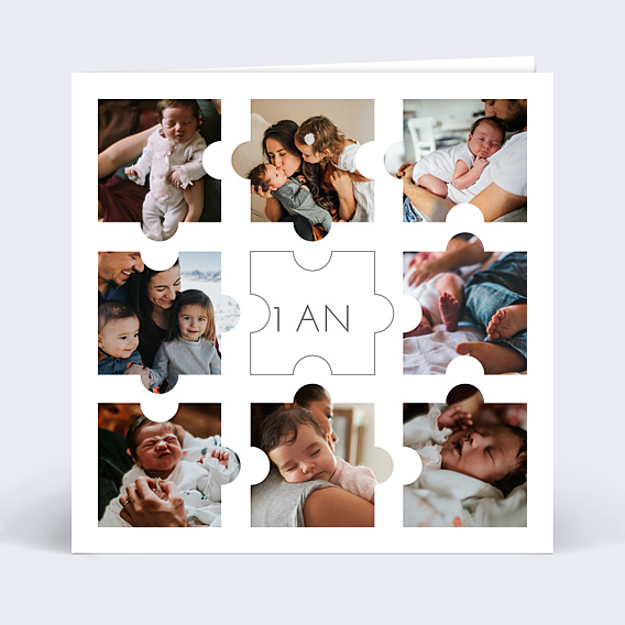 Invitation Anniversaire Enfant Photo Puzzle