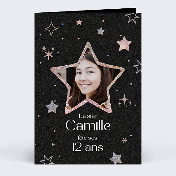 Invitation Anniversaire Enfant Silver Star