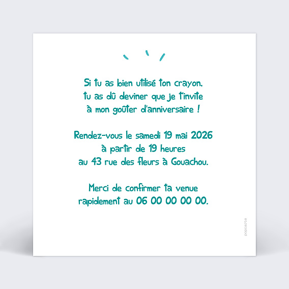 Invitation Anniversaire Enfant Dessin