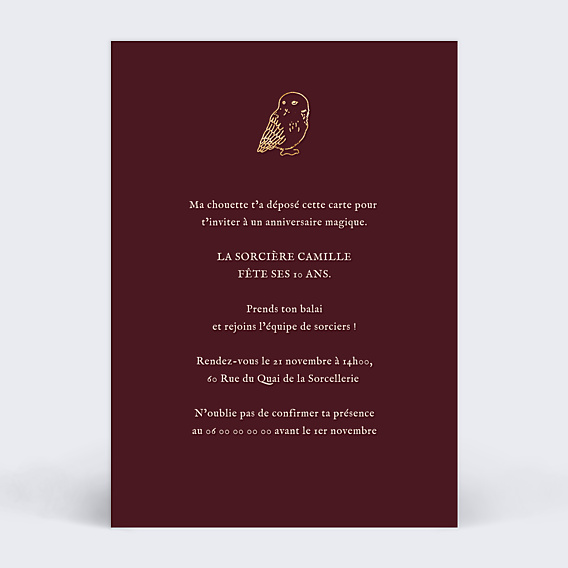Invitation Anniversaire Enfant Maison de Sorciers