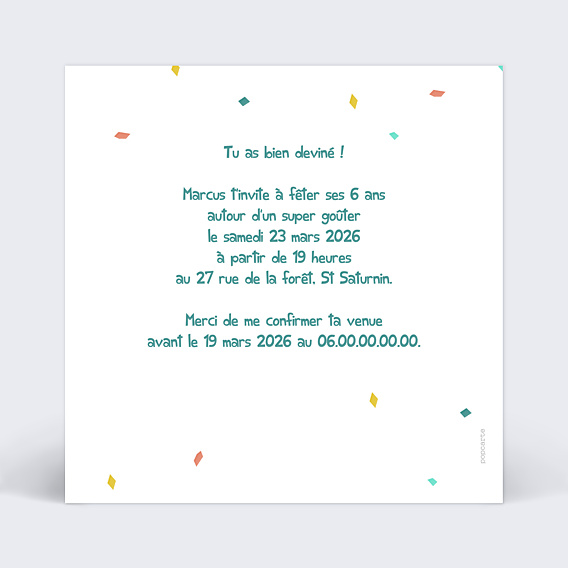 Invitation Anniversaire Enfant Rébus Cerf