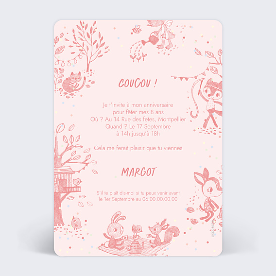 Invitation Anniversaire Enfant Lilliputiens Léna la licorne