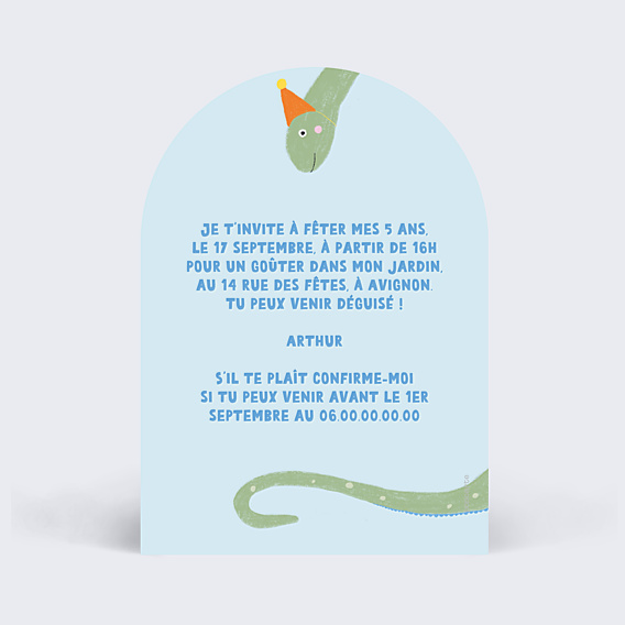 Invitation Anniversaire Enfant Diplodocus