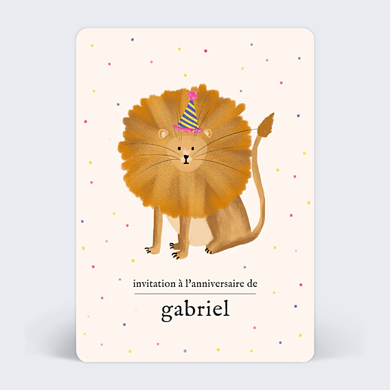 Invitation anniversaire enfant Lion Festif