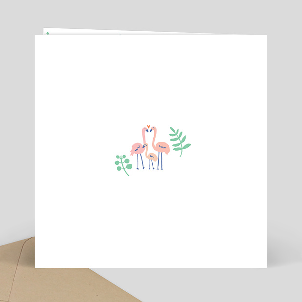Carte d'Invitation Anniversaire Flamants Roses Verso