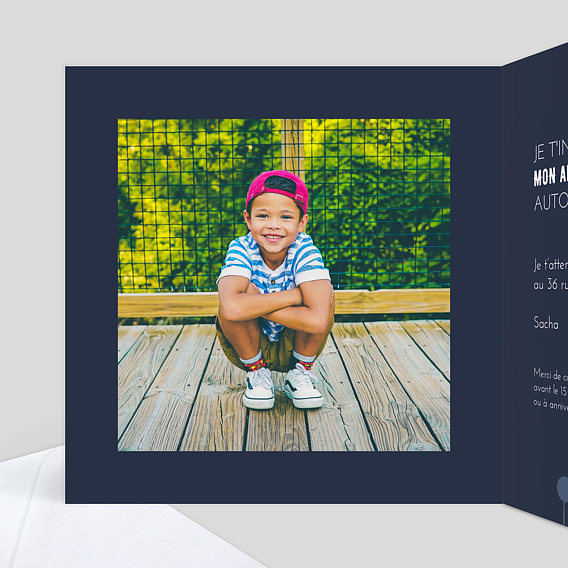 Invitation anniversaire enfant Pretty Ballons Intérieur Gauche