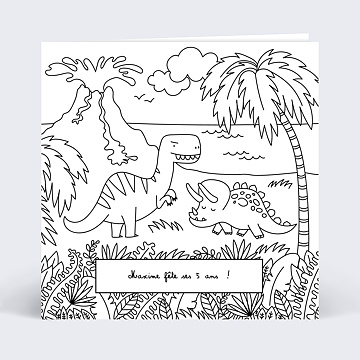 Invitation Anniversaire Enfant Coloriage Dinosaure