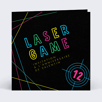 Invitation Anniversaire Enfant Laser Game Coloré