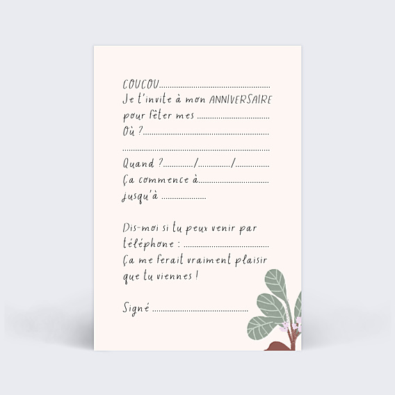 Invitation Anniversaire Enfant Grand dinosaure rose