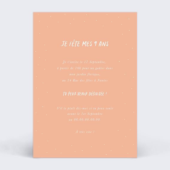 Invitation anniversaire enfant Ma Couronne Verso