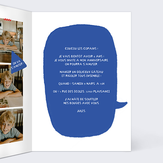 Invitation Anniversaire Enfant BD anniversaire