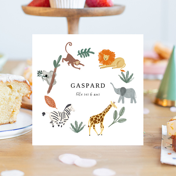 Invitation anniversaire enfant Couronne jungle Après 1