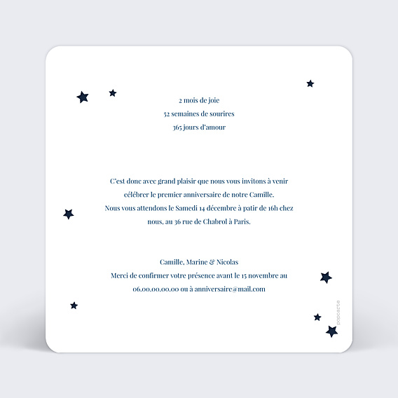 Invitation Anniversaire Enfant Bonne Étoile