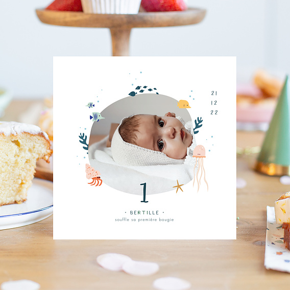 Invitation anniversaire enfant Sous l'Océan Après 1