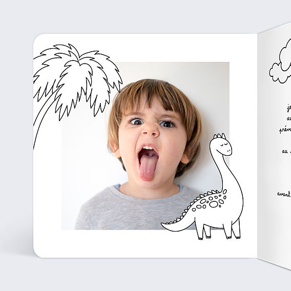 Invitation Anniversaire Enfant Coloriage Dinosaure