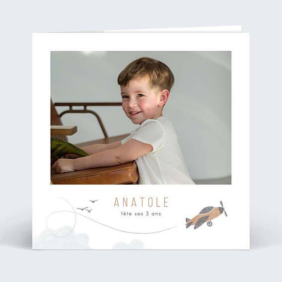 Invitation anniversaire enfant Petit Aviateur