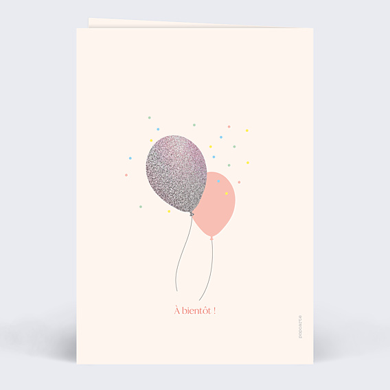 Invitation Anniversaire Enfant Ballon glitter fille