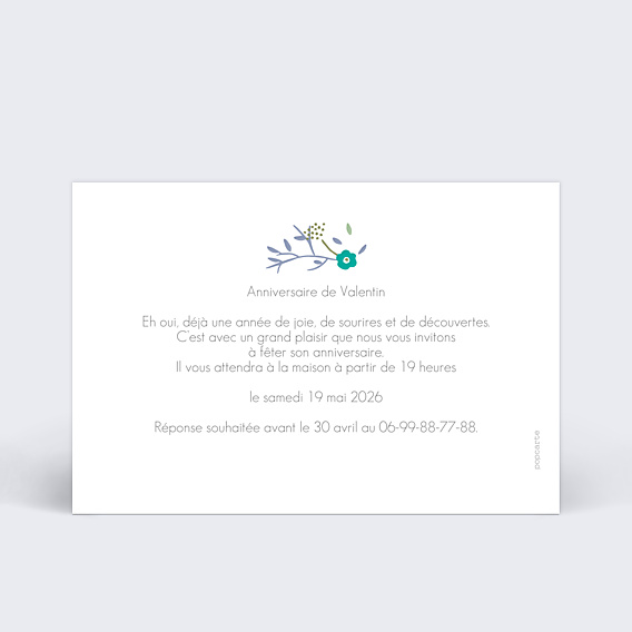 Invitation Anniversaire Enfant Liberty