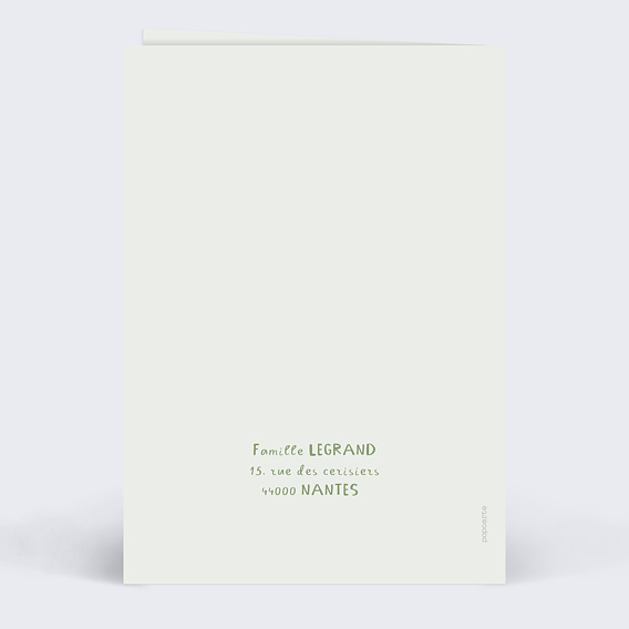 Invitation anniversaire enfant Petit Dinosaure Verso