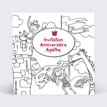Invitation Anniversaire Enfant Coloriage Chteau