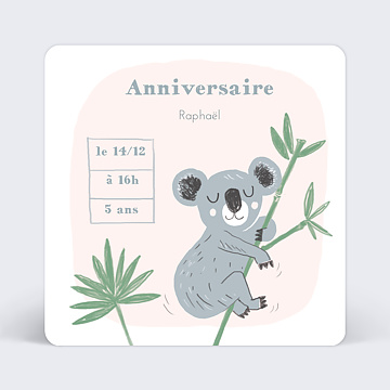 Invitation Anniversaire Enfant Koala Original