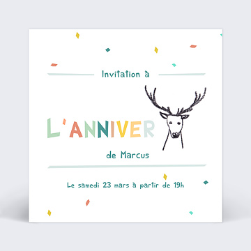 Invitation Anniversaire Enfant Rbus Cerf