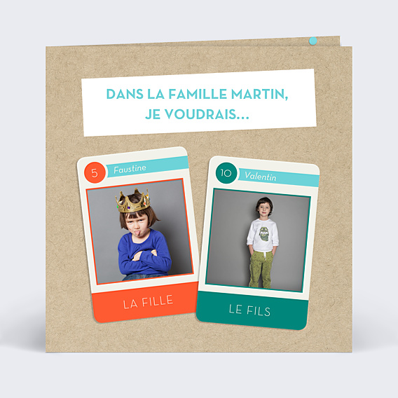 Invitation Anniversaire Enfant Jeu des 7 Familles