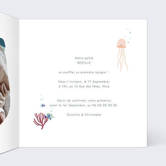 Invitation Anniversaire Enfant Sous l'Océan