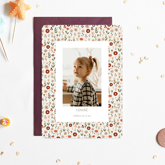 Invitation anniversaire enfant Liberty Automne Après 1