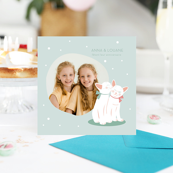 Invitation anniversaire enfant Chats  Après 4