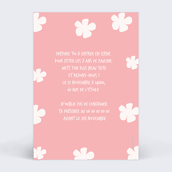 Invitation Anniversaire Enfant Ballerine