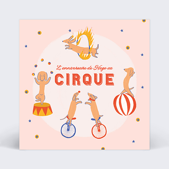 Invitation anniversaire enfant Cirque animalier