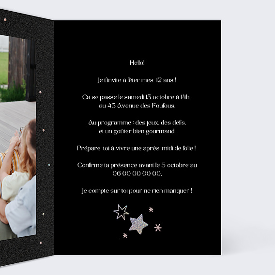 Invitation Anniversaire Enfant Silver Star