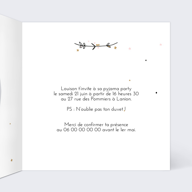 Carte Invitation Anniversaire Jolie Princesse Intérieur Droit