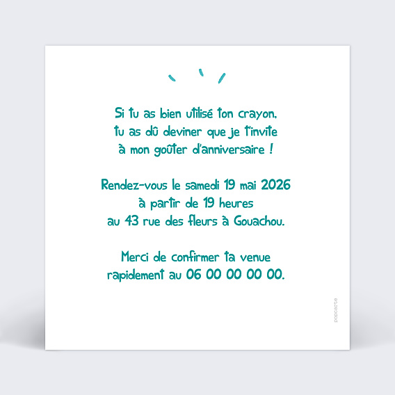 Invitation Anniversaire Enfant Dessin