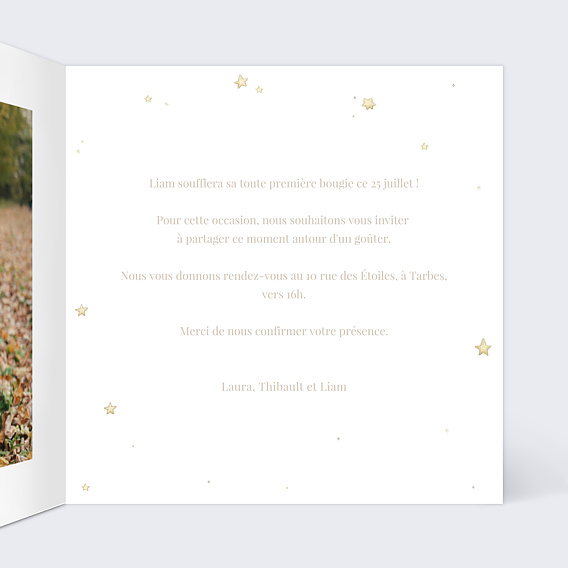 Invitation anniversaire enfant Lapin Mignon Intérieur Droit