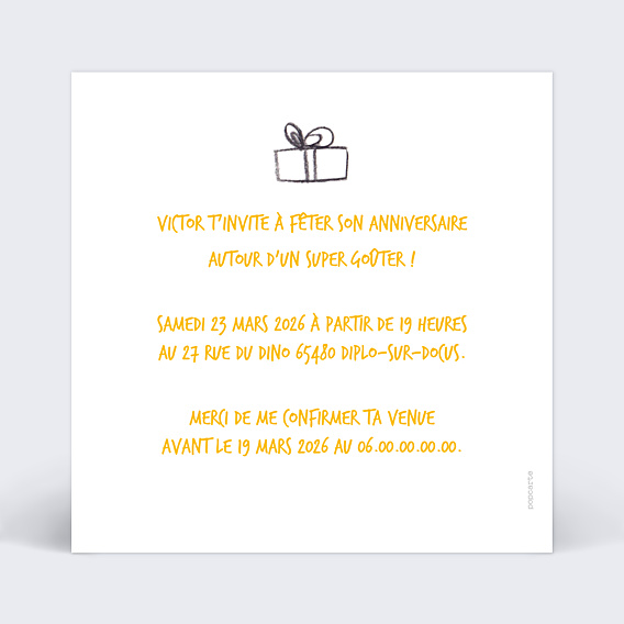 Invitation Anniversaire Enfant Dinosaure