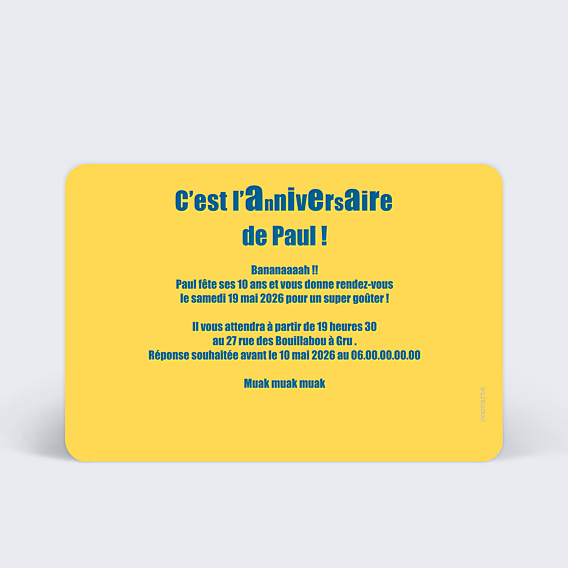 Invitation Anniversaire Enfant Mignon