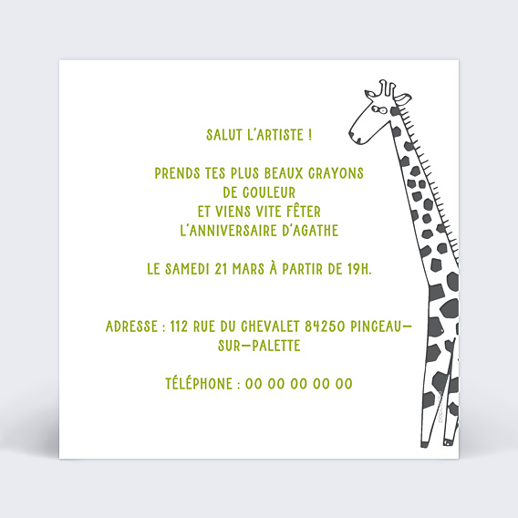 Invitation Anniversaire Enfant Coloriage Jungle