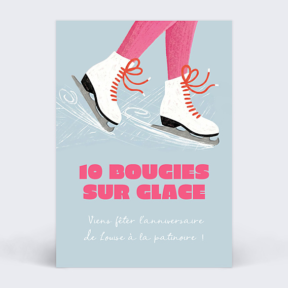 Invitation anniversaire enfant Patinoire
