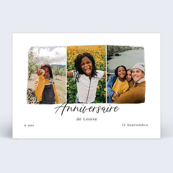 Invitation Anniversaire Enfant Triptyque de l'année