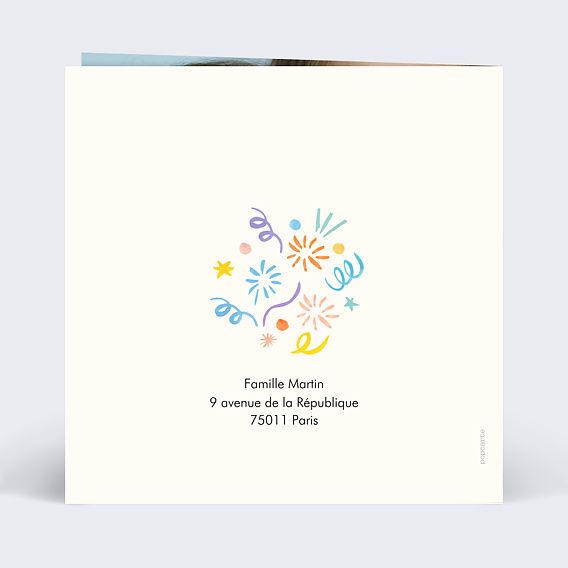 Invitation anniversaire enfant Duo Verso