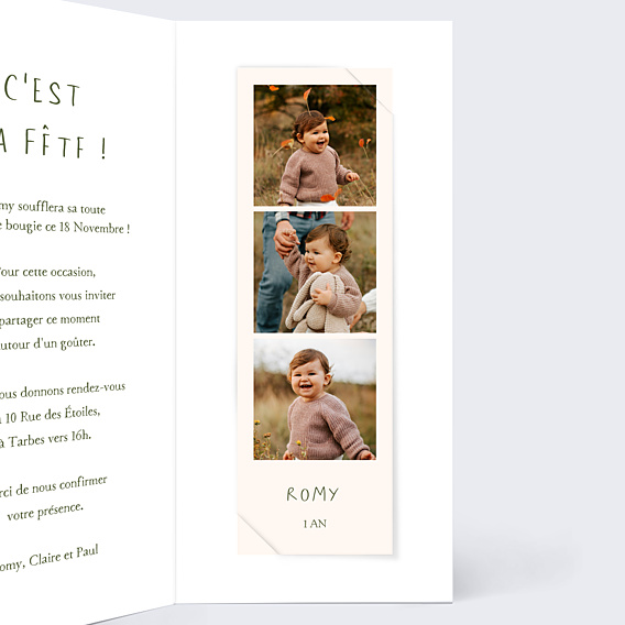 Invitation Anniversaire Enfant Petit lion photo