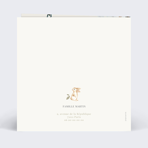 Invitation Anniversaire Enfant Lapin Champêtre