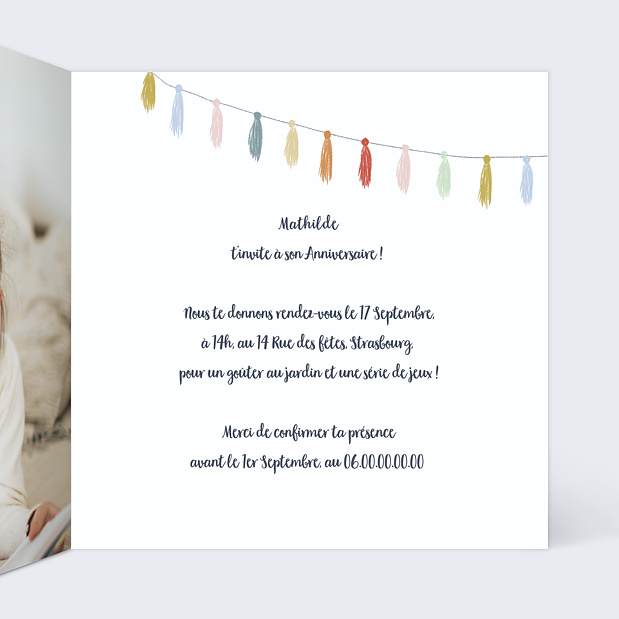 Invitation Anniversaire Enfant Birthday Cake Intérieur Droit