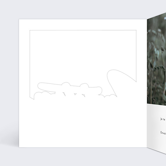 Invitation anniversaire enfant Découpe Calligraphie Intérieur Gauche