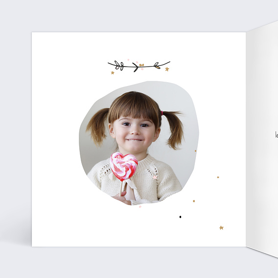 Invitation anniversaire enfant Jolie Princesse Intérieur Gauche