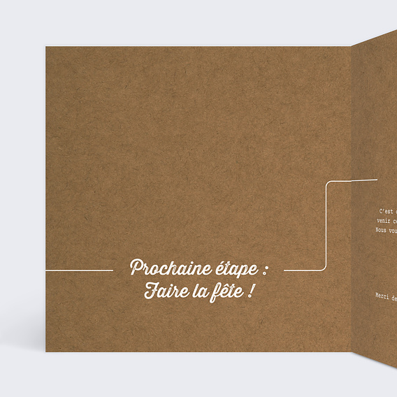 Invitation anniversaire enfant Timeline Kraft Intérieur Gauche
