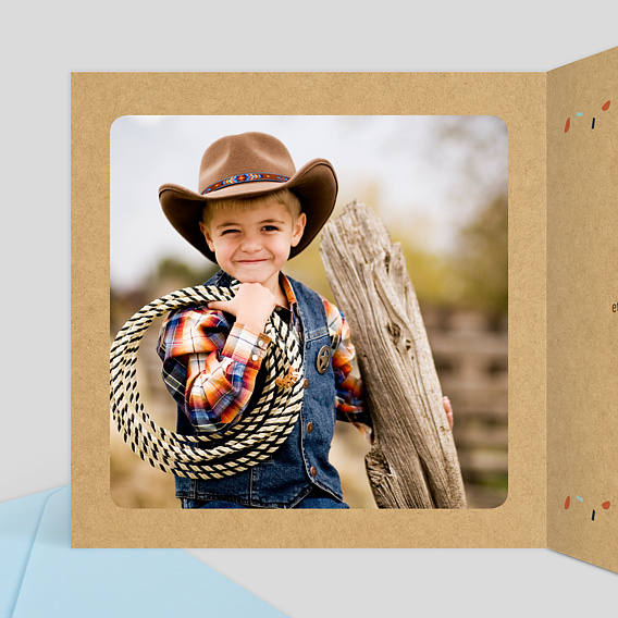 Invitation anniversaire enfant Tipi Indien Intérieur Gauche